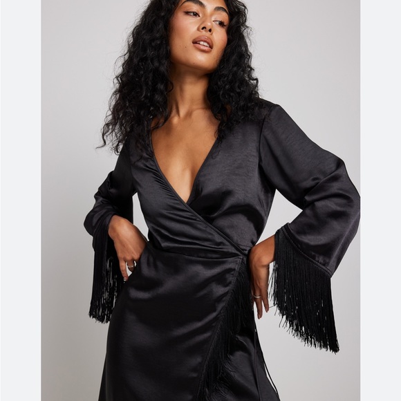 Victoria's Secret Other - VICTORIA’S SECRET Black Fringe Trim Robe